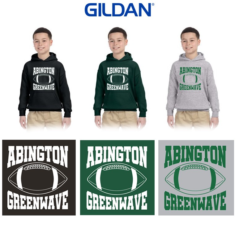 Abington Youth Football & Cheer Gildan Youth Heavy Blend™ 8 oz., 50/50 Hooded Sweatshirt, Retro Version (YOUTH)