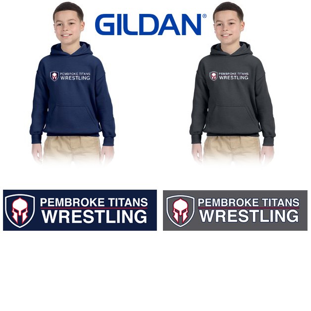 Pembroke Titans Youth Wrestling Gildan Youth Heavy Blend™ 8 oz., 50/50 Hooded Sweatshirt, Youth