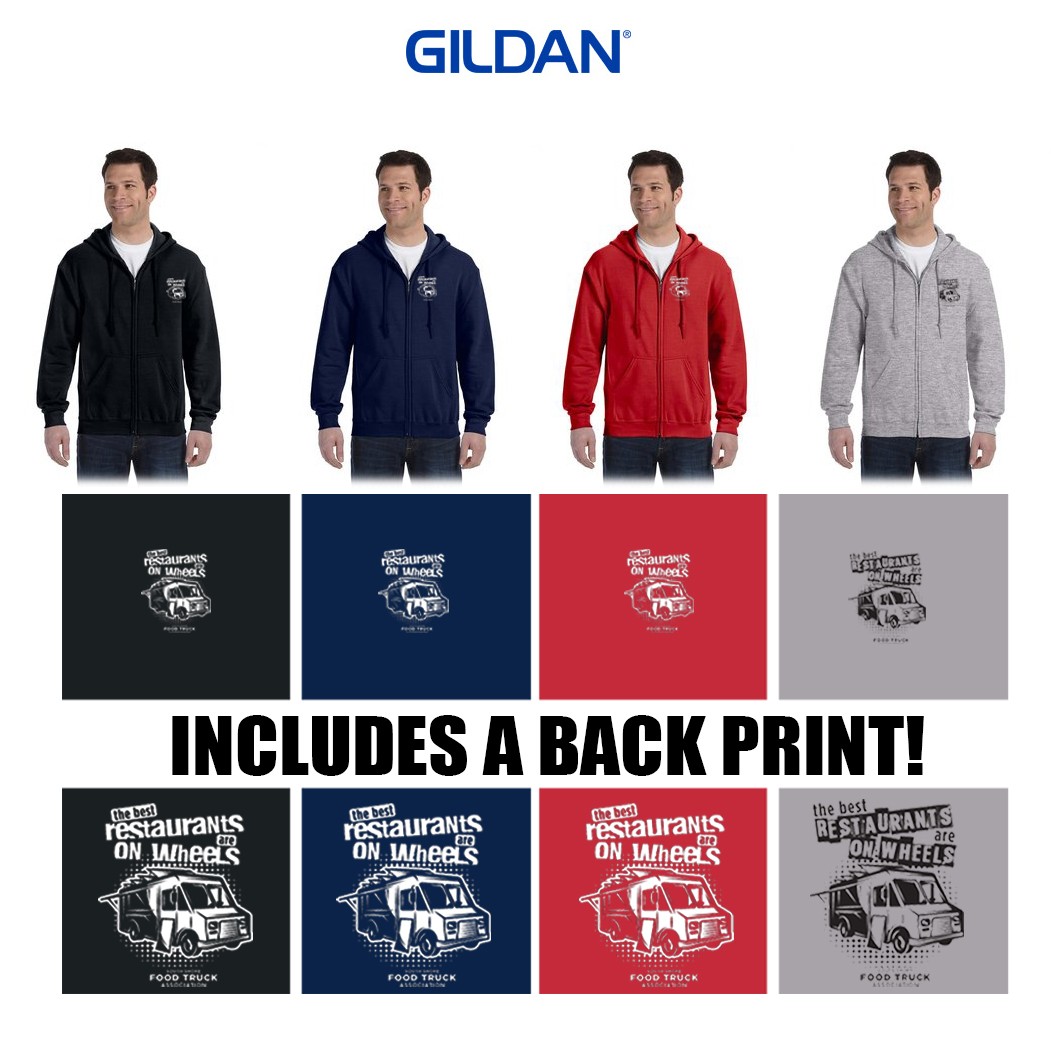 South Shore Food Truck Association SSFTA Gildan Adult Heavy Blend™ 8 oz., 50/50 Full-Zip Hooded Sweatshirt, Adult
