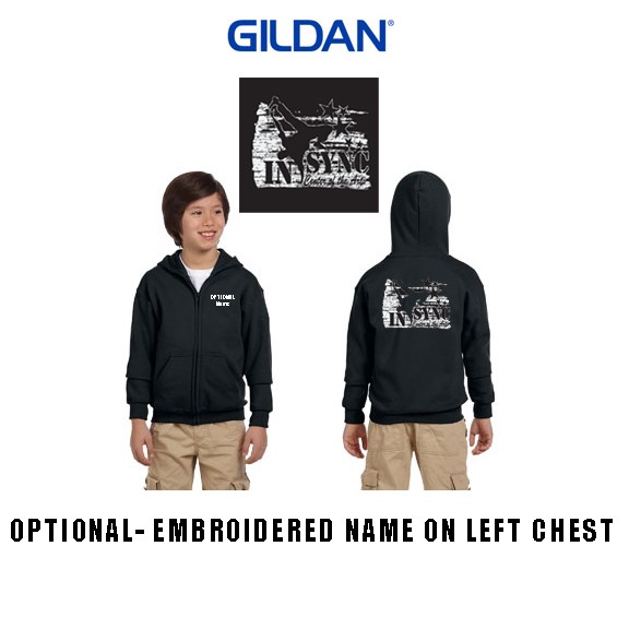 In Sync Hip Hop Black Gildan Heavy Blend Full Zip Hoodie, Youth