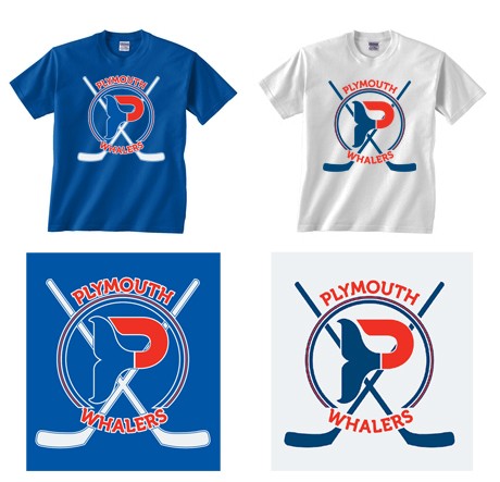 Plymouth Whalers Hockey Gildan Brand Classic 6.1 oz. Ultra Cotton® Short Sleeve Tee
