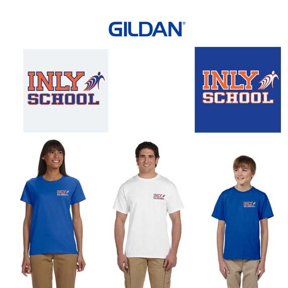 Inly School Gildan Ultracotton Tee, Embroidered Version