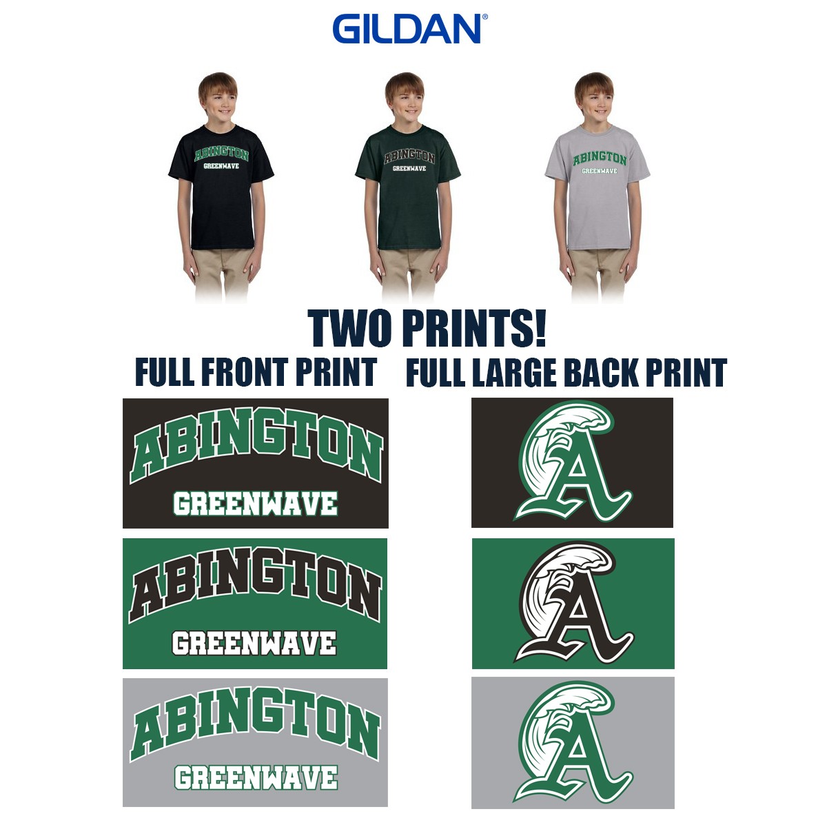 Abington Youth Football & Cheer Gildan Youth Ultra Cotton® T-Shirt, 2 Print Version (YOUTH)