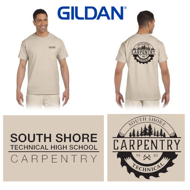 South Shore Technical High School Carpentry Gildan Adult Ultra Cotton® 6 oz. Pocket T-Shirt G230