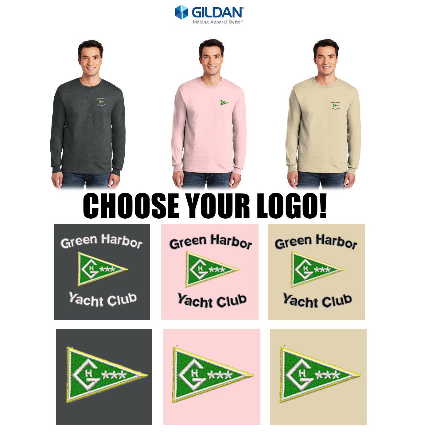 Green Harbor Yacht Club Gildan® Ultra Cotton® 100% US Cotton Long Sleeve T-Shirt