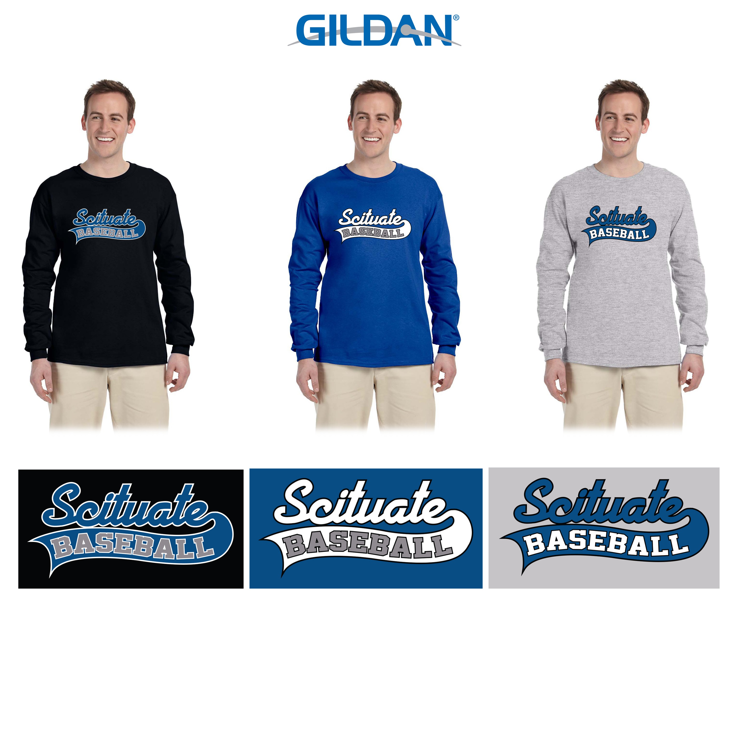Scituate Baseball (SLL) Gildan Adult Ultra Cotton® 6 oz. Long-Sleeve T-Shirt