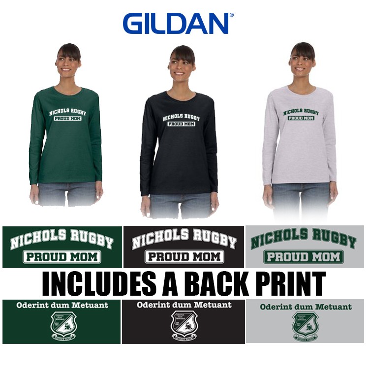 Nichols College Rugby Gildan Adult Ultra Cotton® Long-Sleeve T-Shirt, Rugby Mom
