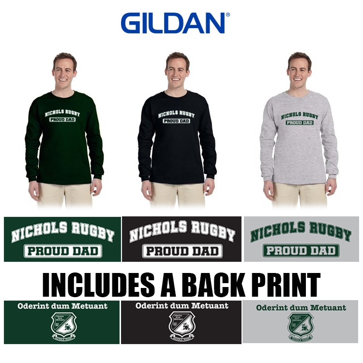 Nichols College Rugby Gildan Adult Ultra Cotton® Long-Sleeve T-Shirt, Rugby Dad
