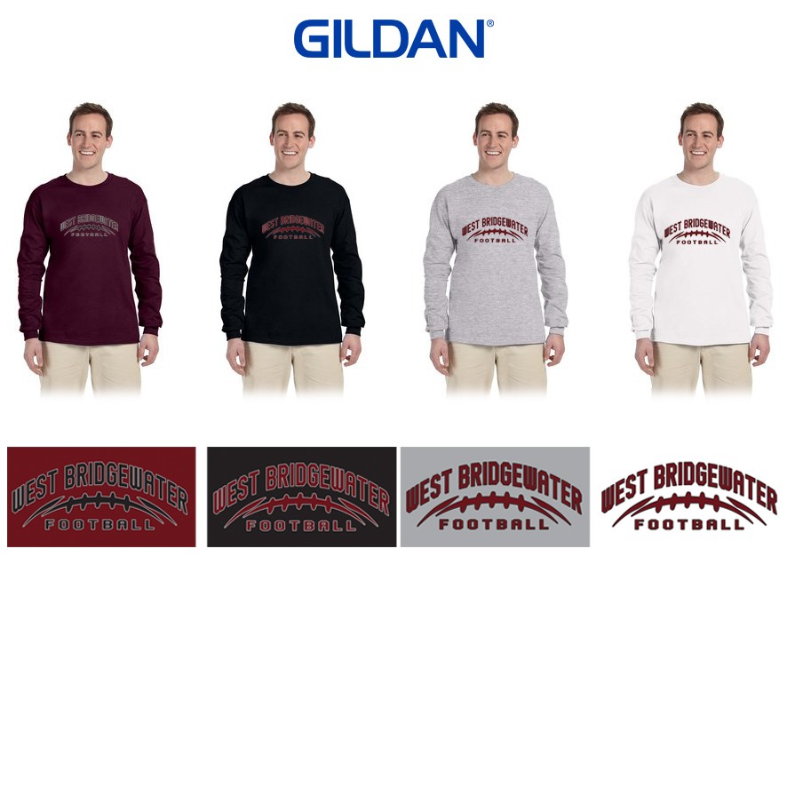 West Bridgewater Youth Football (& Cheer) Association Gildan Adult Ultra Cotton® Long-Sleeve T-Shirt, Special Edition Logo