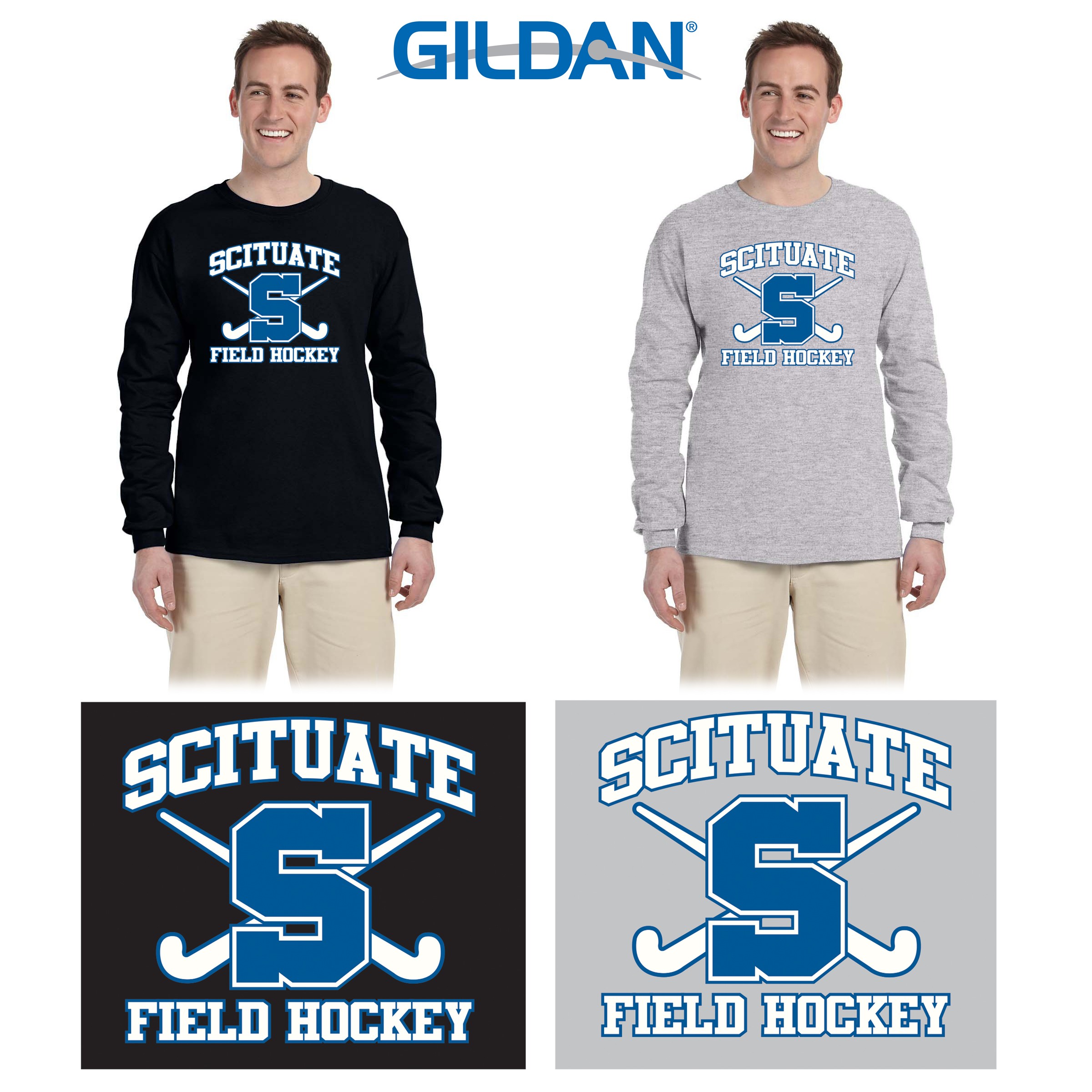 Scituate Field Hockey Gildan Adult Ultra Cotton® 6 oz. Long-Sleeve T-Shirt