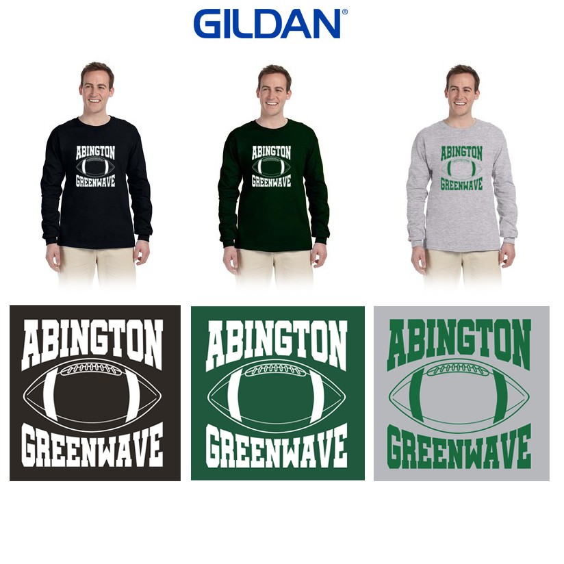 Abington Youth Football & Cheer Gildan Adult Ultra Cotton® 6 oz. Long-Sleeve T-Shirt, Retro Version (ADULT)