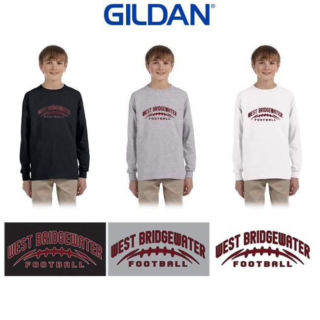West Bridgewater Youth Football (& Cheer) Association Gildan Youth Ultra Cotton® Long-Sleeve T-Shirt, Special Edition Logo