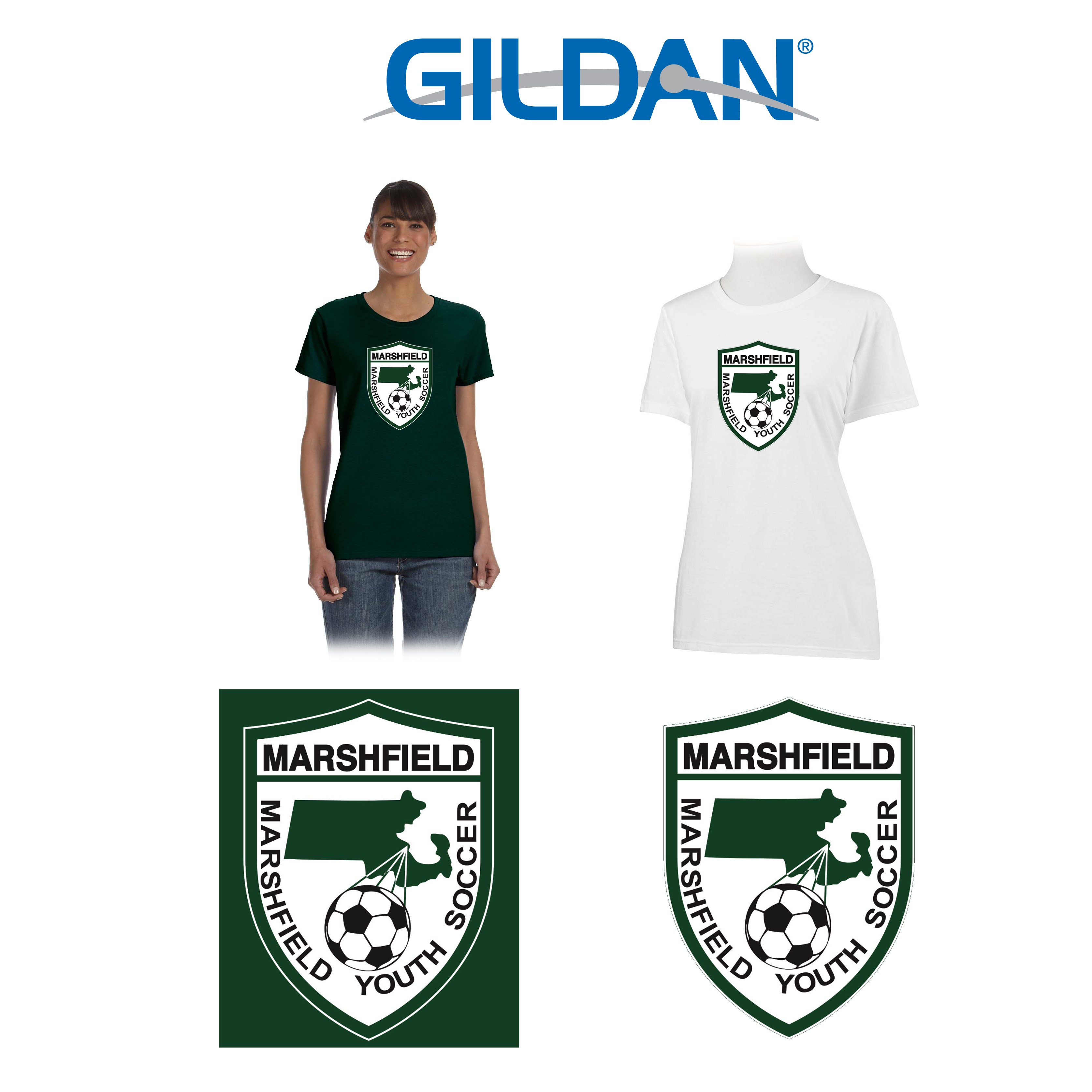 Marshfield Youth Soccer Gildan 5.3 oz. T-Shirt, Ladies