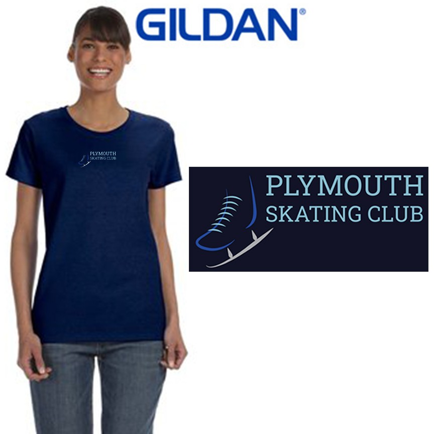 Plymouth Skating Club Gildan Ladies' Heavy Cotton™ T-Shirt, Ladies’ Fit