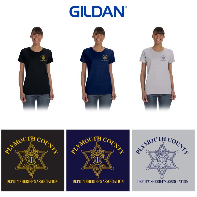 Plymouth County Deputy Sheriffs Association Gildan Ladies' Heavy Cotton™ T-Shirt