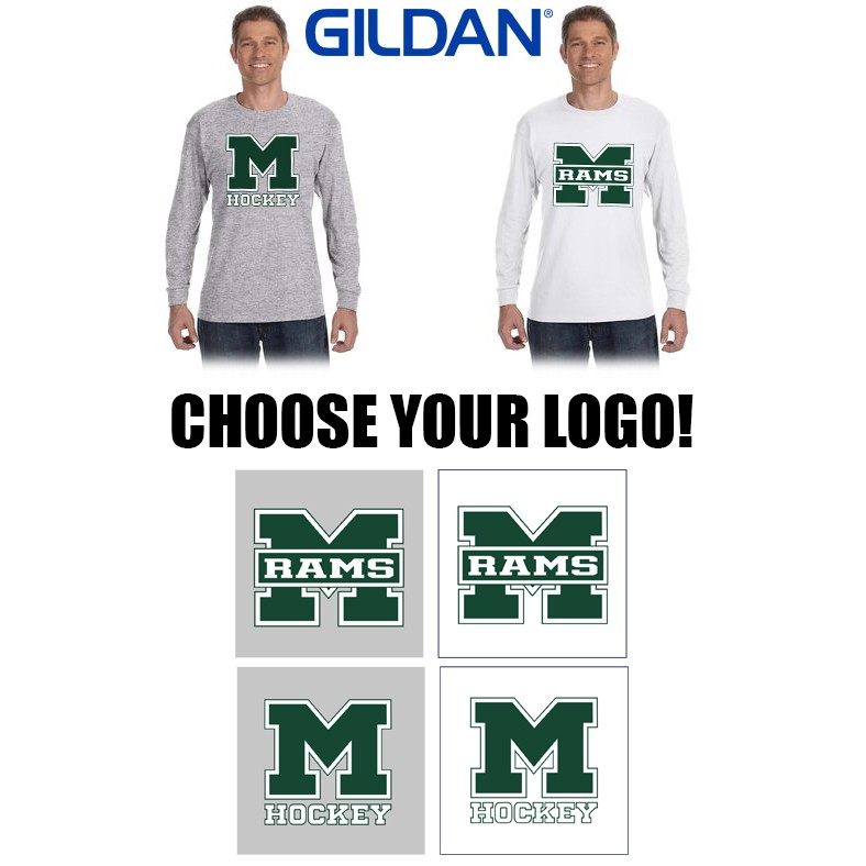 Friends Of Marshfield Hockey Gildan Adult Heavy Cotton™ Long-Sleeve T- Shirt, Adult