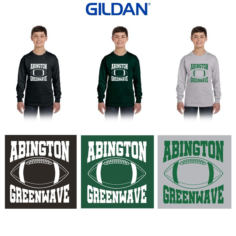 Abington Youth Football & Cheer Gildan Youth Heavy Cotton™ Long-Sleeve T-Shirt, Retro Version (YOUTH)