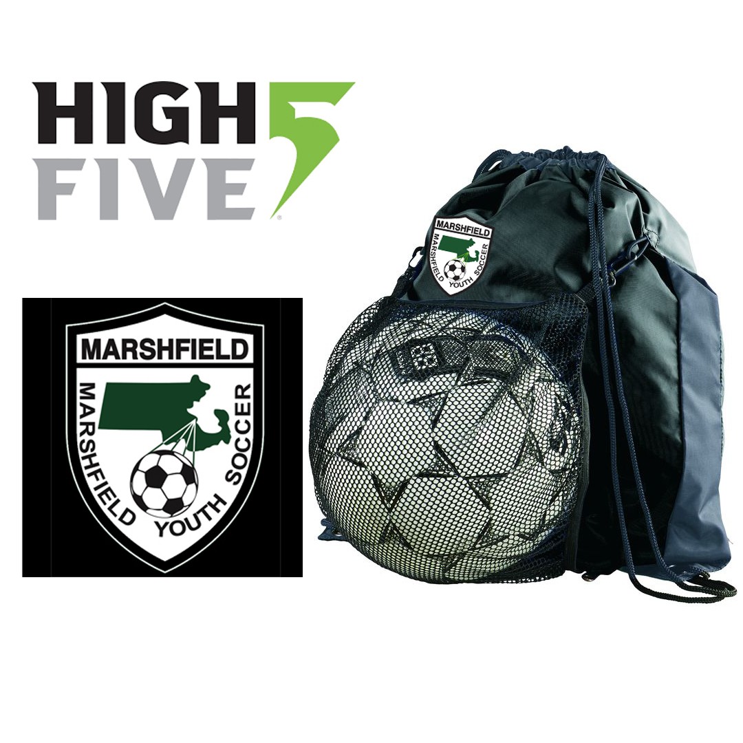 Marshfield Youth Soccer High Five Convertible Drawstring Backpack