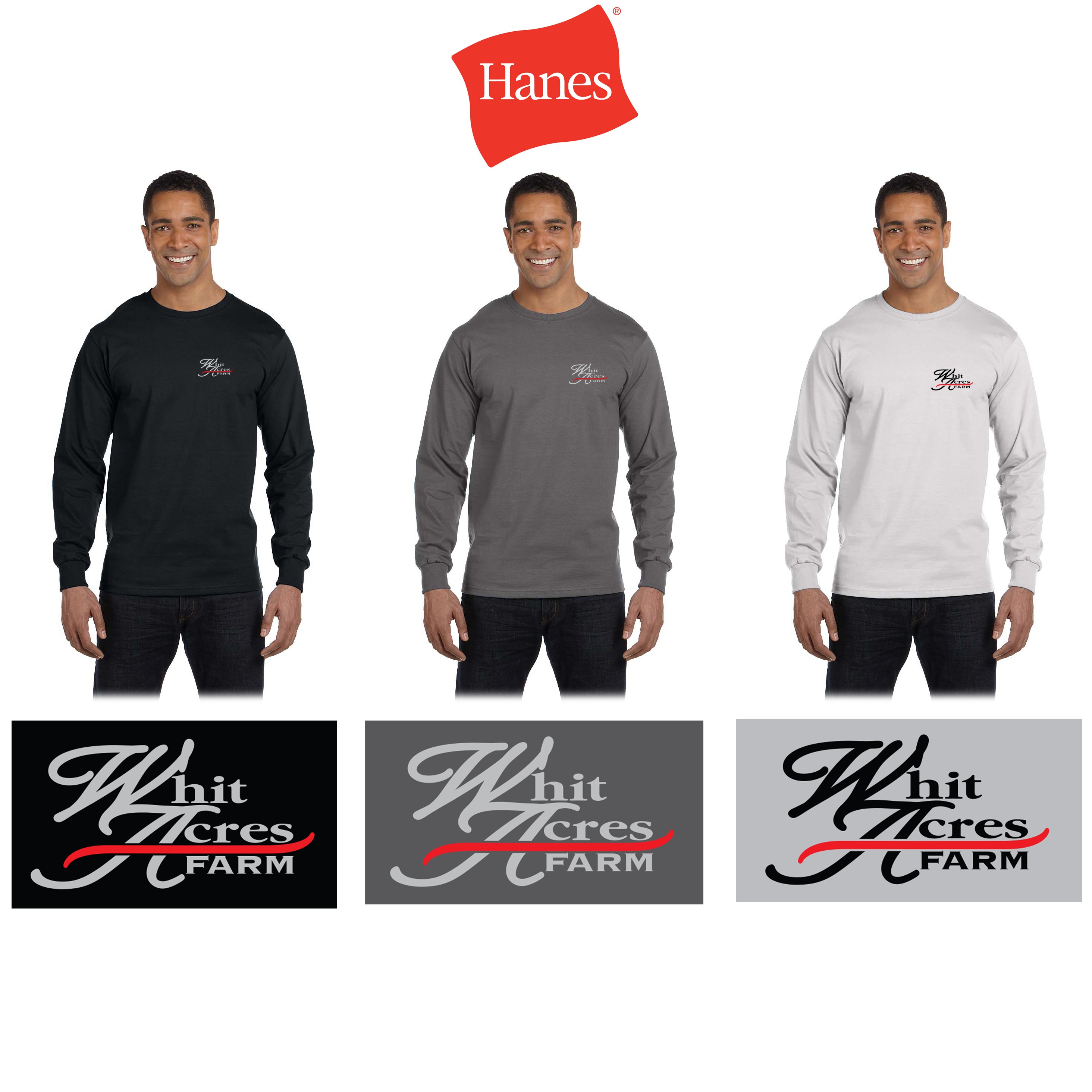 Whit Acres Farm Hanes Adult 6.1 oz. Long-Sleeve Beefy-T®
