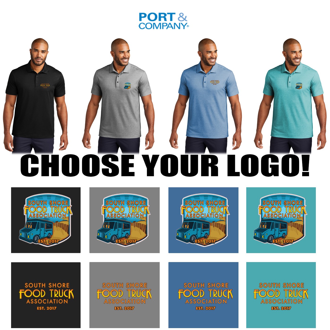 South Shore Food Truck Association SSFTA Port Authority® Fine Pique Blend Polo, Adult Fit