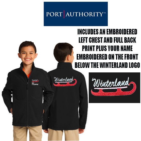 Winterland Skating School Port Authority® Youth Core Soft Shell Jacket, Youth Fit, Winterland Logo