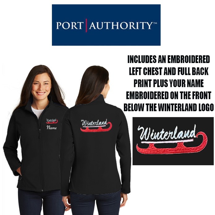 Winterland Skating School Port Authority® Ladies Core Soft Shell Jacket, Ladies Fit, Winterland Logo