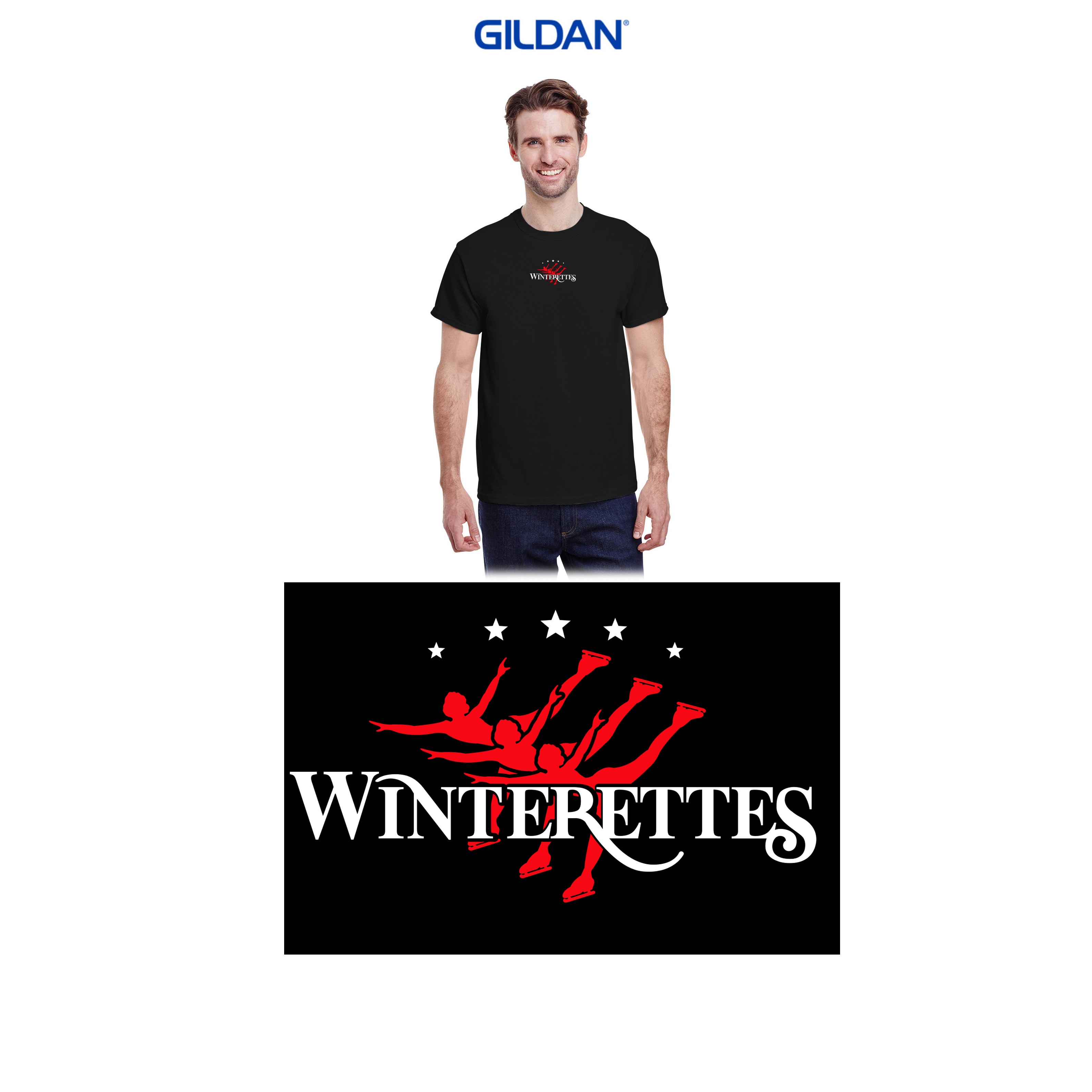 Winterland Skating School Gildan Adult Heavy Cotton™ 5.3 oz. T-Shirt, Winterettes Tee, Adult Unisex Fit