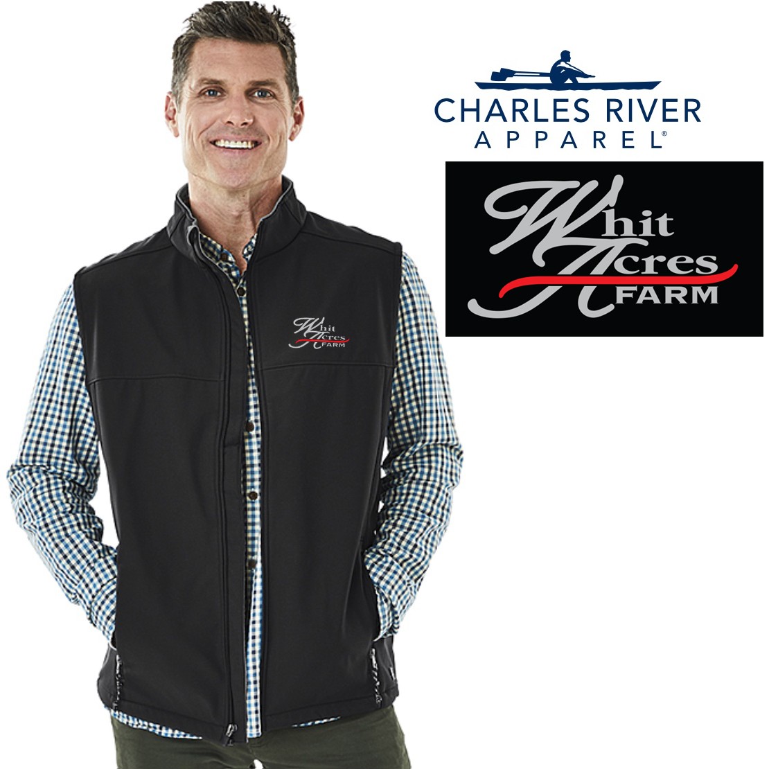 Whit Acres Farm Charles River Men’s Classic Soft Shell Vest