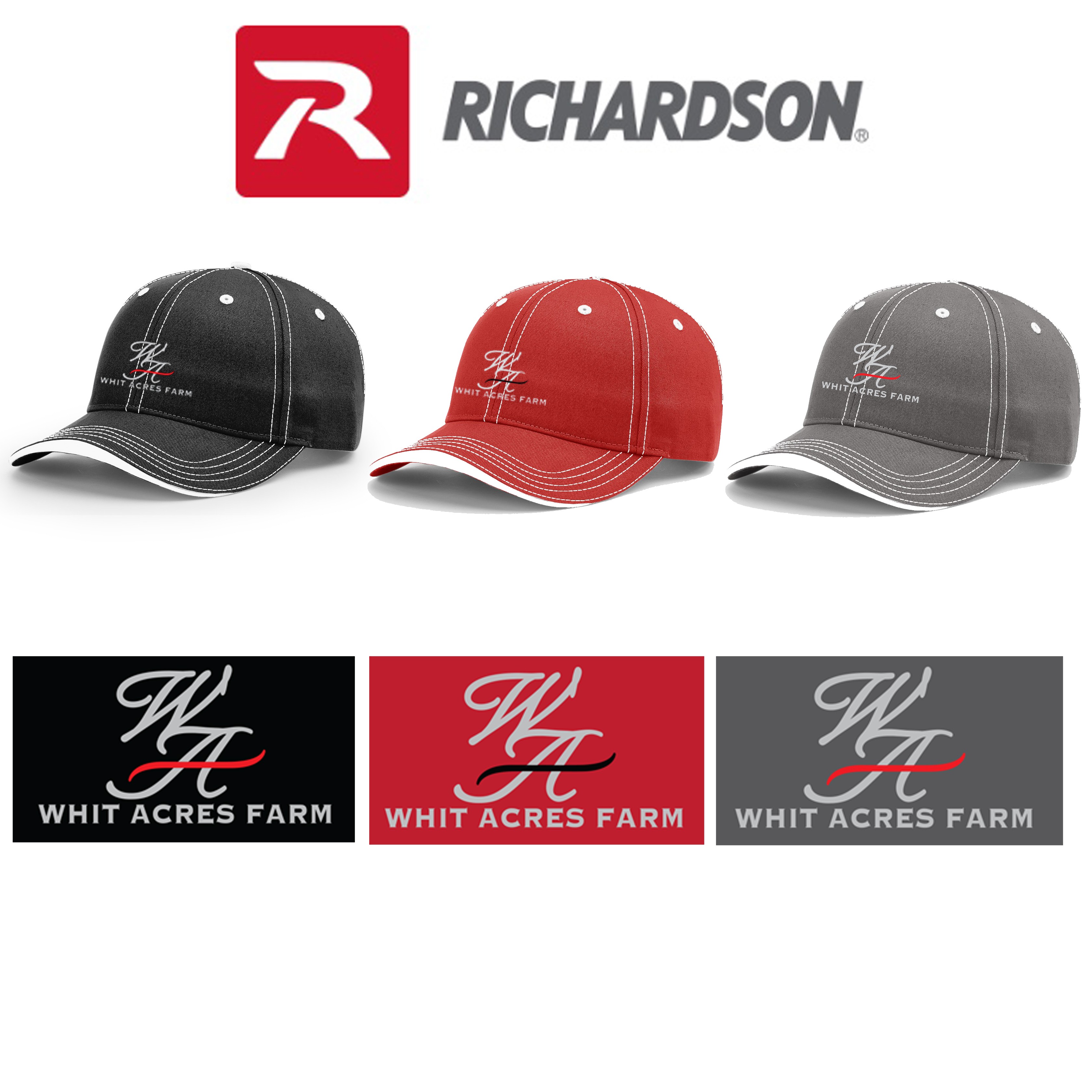 Whit Acres Farm Richardson Twill Wave Visor Cap
