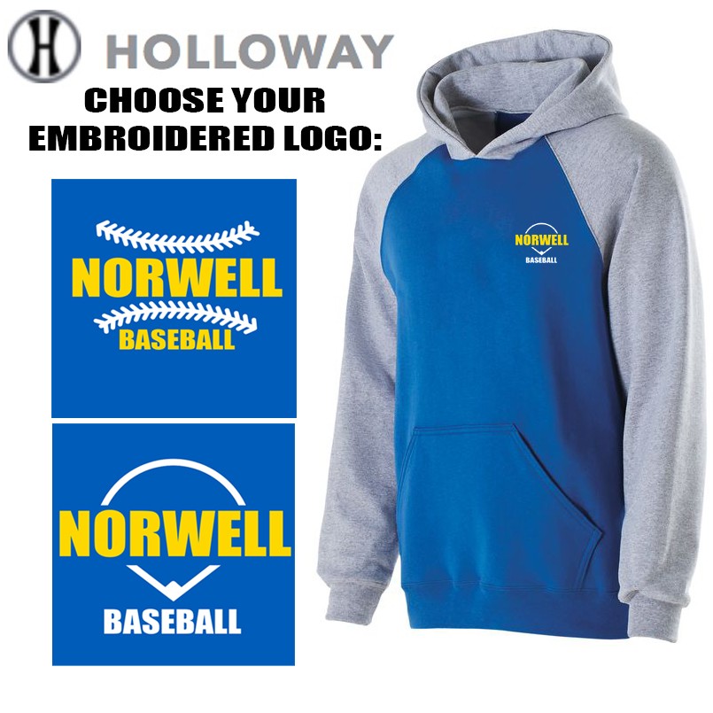 Norwell Baseball Holloway Adult Banner Hoodie, Model 229179, Embroidered