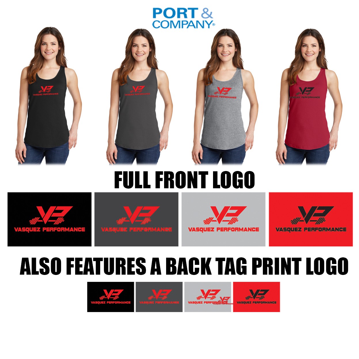 Vasquez Performance Port & Company® Ladies Core Cotton Tank Top