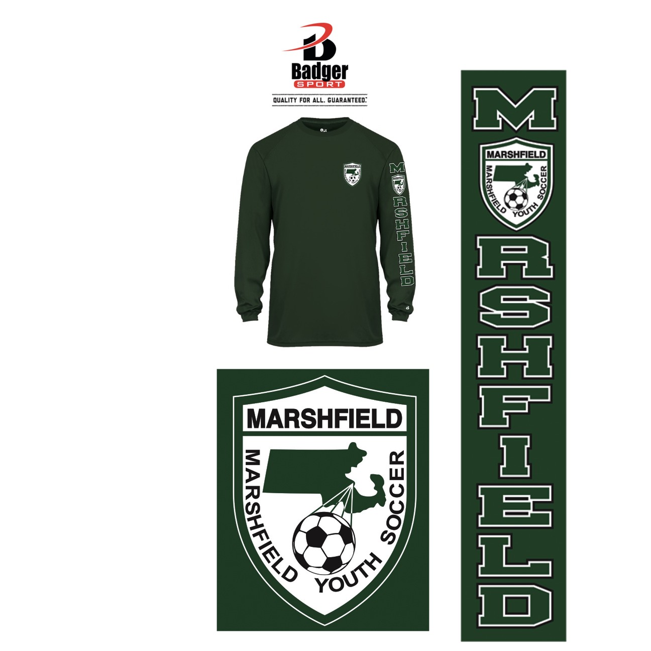 Marshfield Youth Soccer Badger Brand B-Core Tee, Long Sleeve, Youth