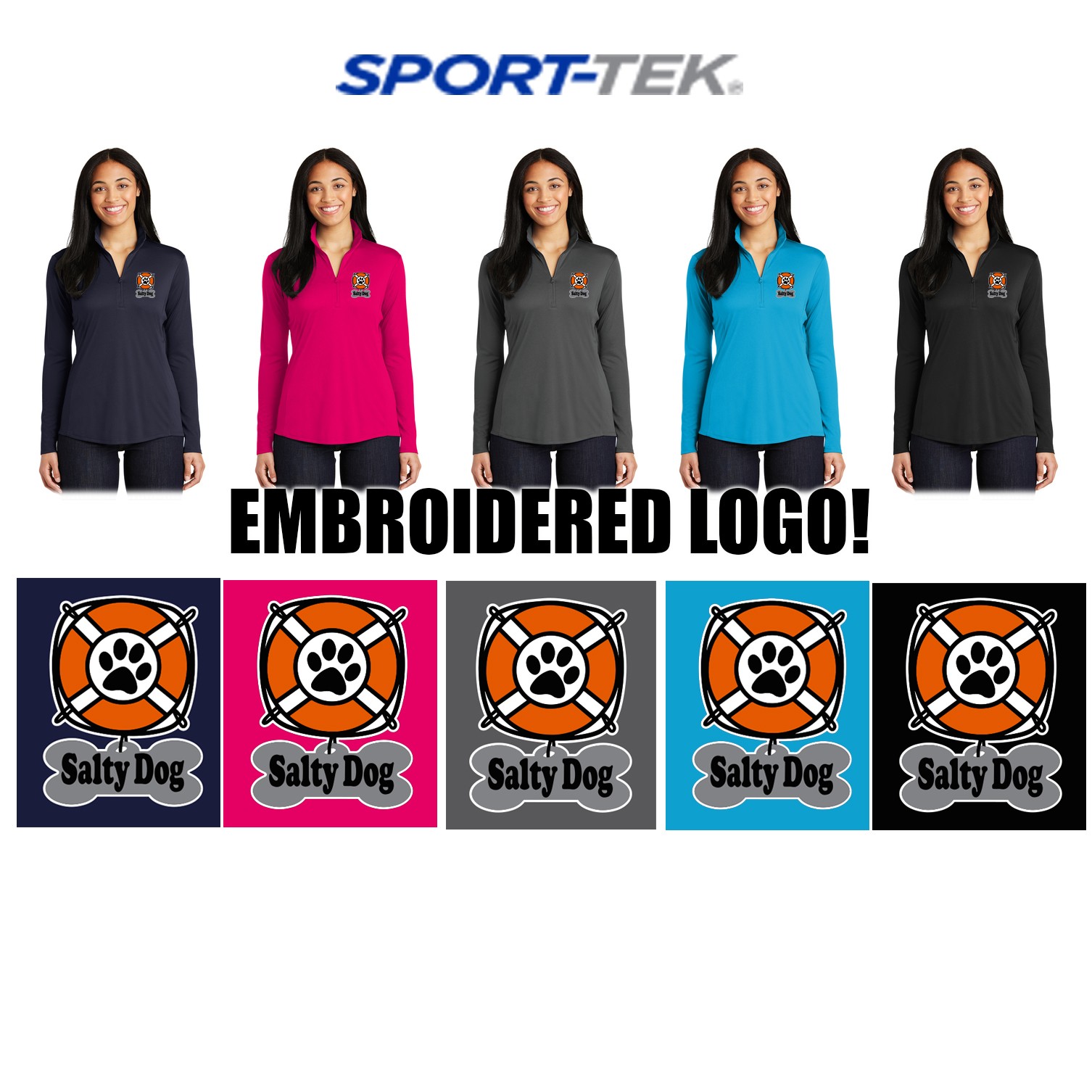 Salty Dog Doggy Daycare Sport-Tek® Ladies PosiCharge® Competitor™ 1/4-Zip Pullover