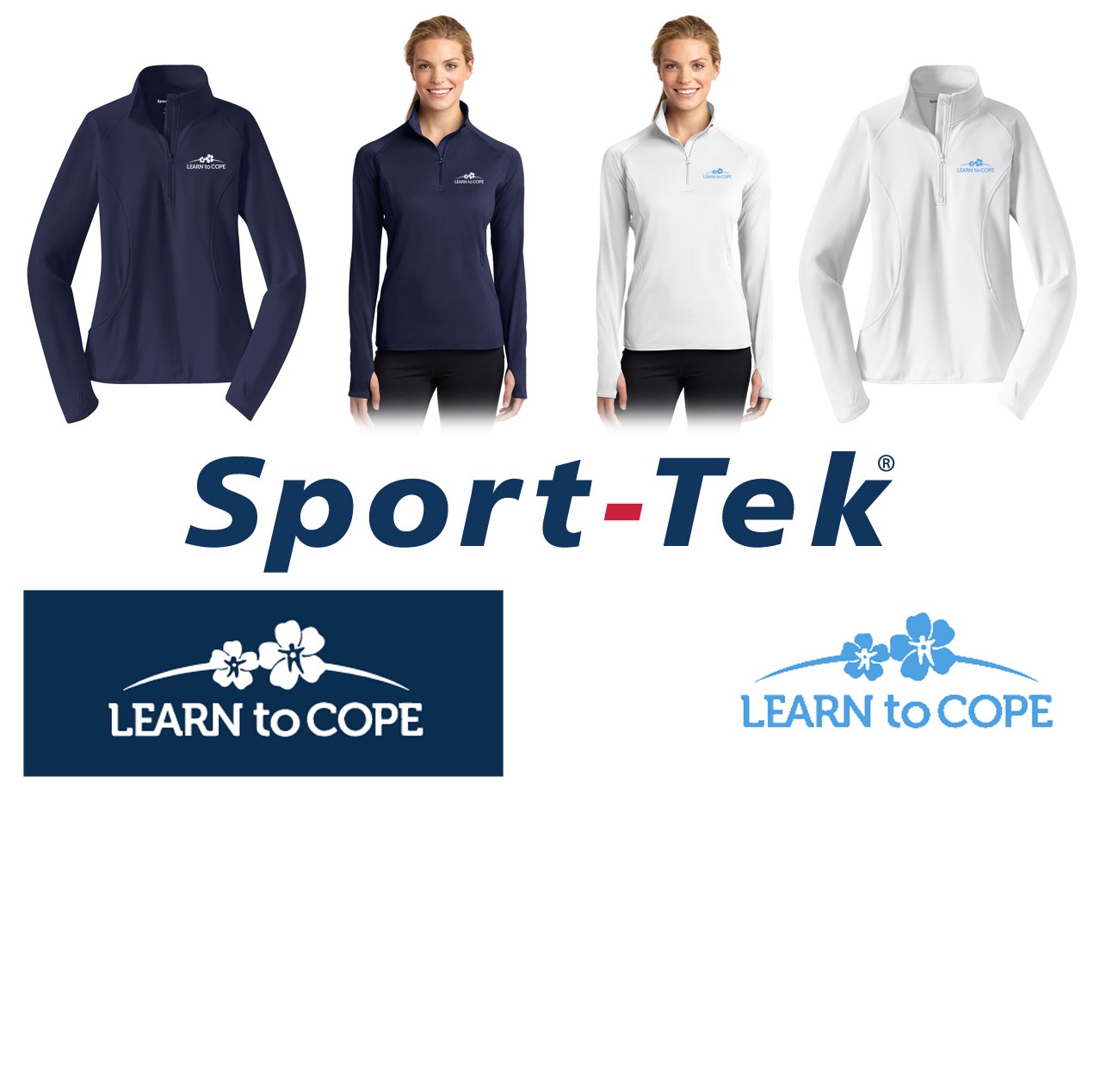 Learn To Cope Sport-Tek® Ladies Sport-Wick® Stretch 1/2-Zip Pullover