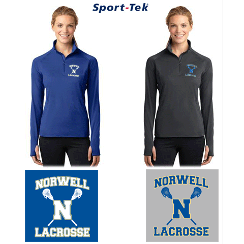 Norwell Girls Youth Lacrosse Sport-Tek® Ladies Sport-Wick® Stretch 1/2-Zip Pullover. LST850