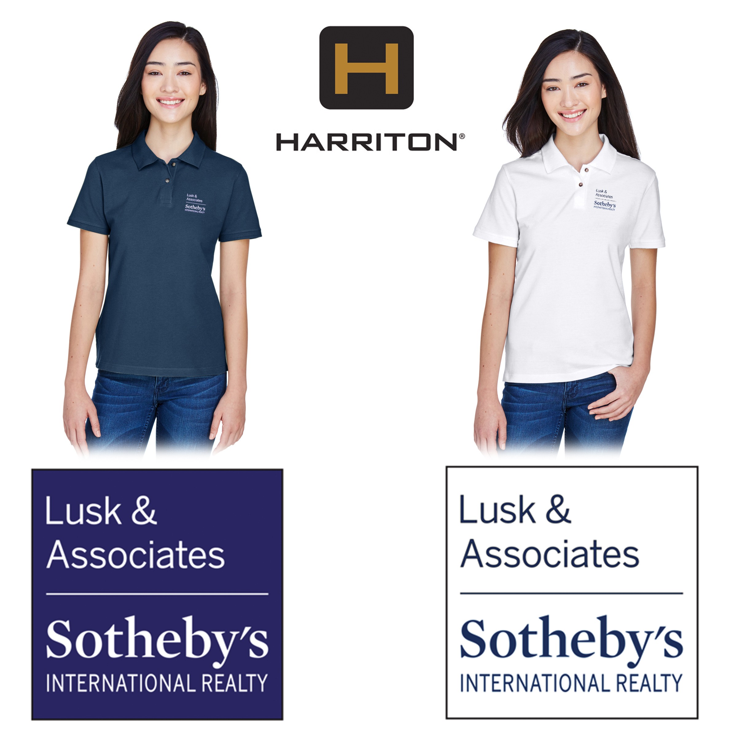 Lusk & Associates Sotheby’s International Realty Harriton Ladies' 6 oz. Ringspun Cotton Piqué Short-Sleeve Polo
