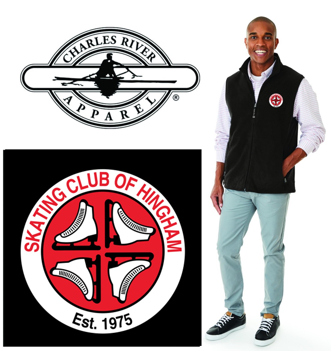 Skating Club of Hingham Charles River Men’s Ridgeline Fleece Vest