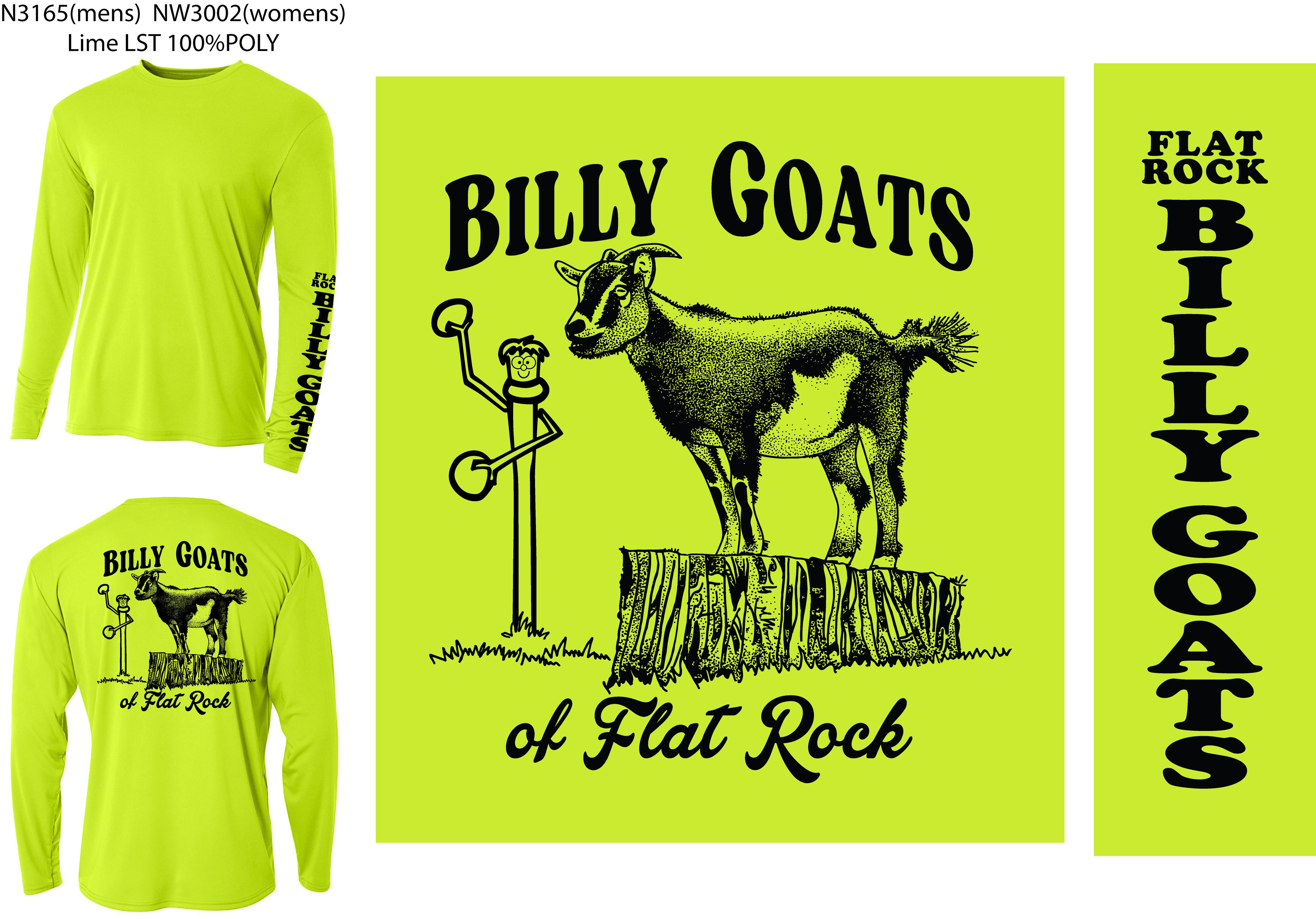 Flat Rock Billy Goats Disc Golf A4 Cooling Performance Long Sleeve Crew, Men’s
