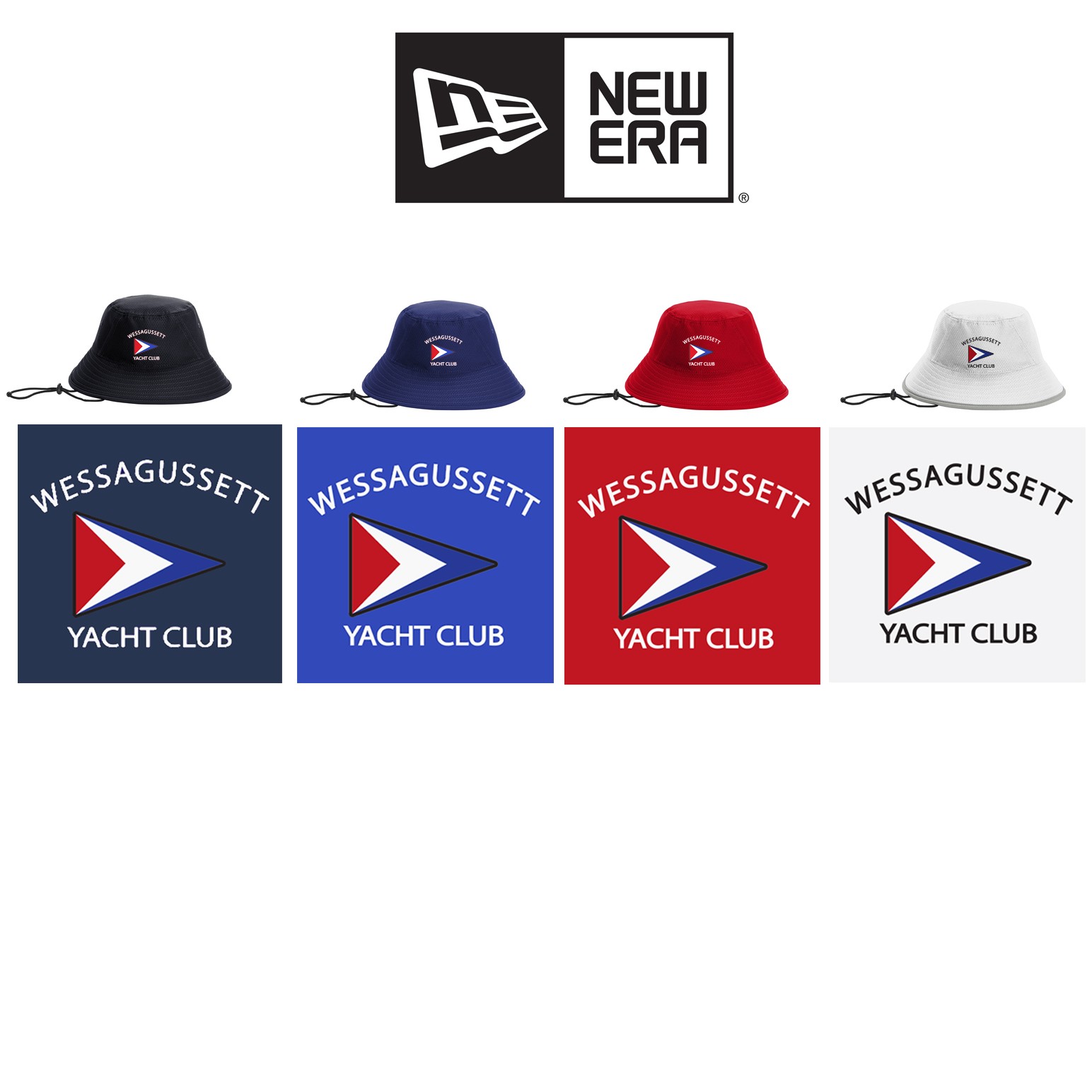 Wessagussett Yacht Club New Era Premium Hex Era Bucket Hat