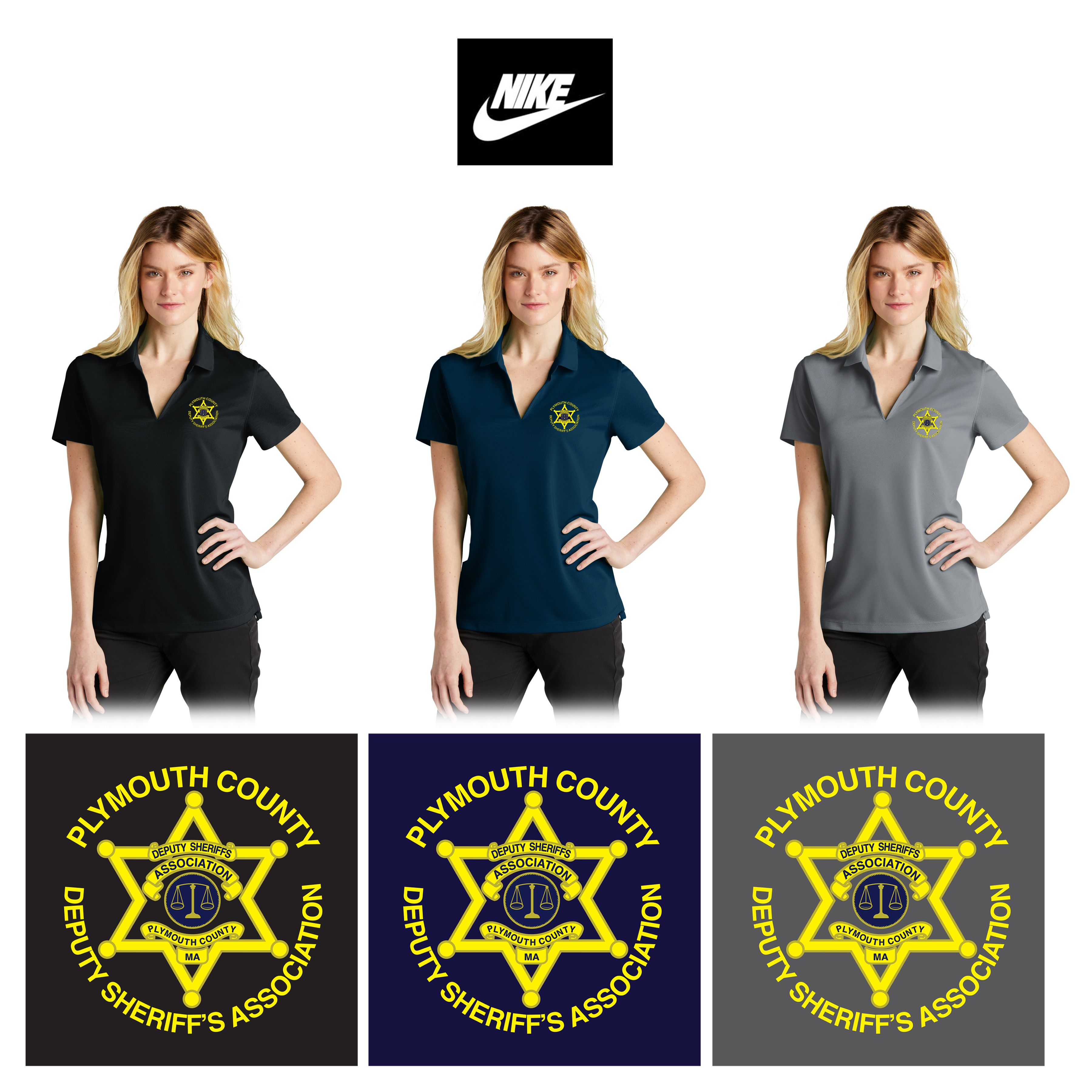 Plymouth County Deputy Sheriffs Association Nike Ladies Dri-FIT Micro Pique 2.0 Polo