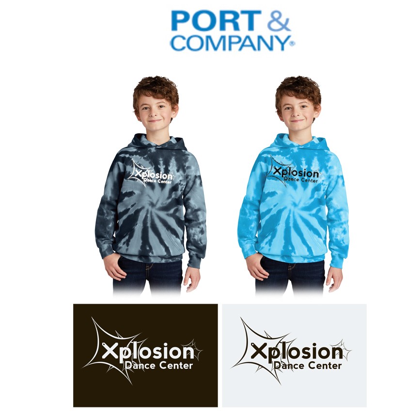 Xplosion Dance Center Port & Company® Youth Tie-Dye Pullover Hooded Sweatshirt