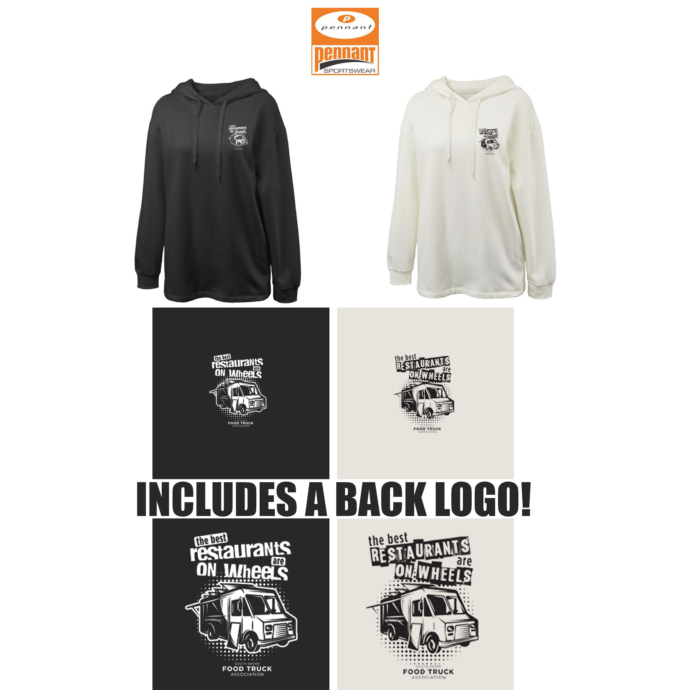 South Shore Food Truck Association SSFTA Pennant Womens Oversize Hoodie, Female Fit