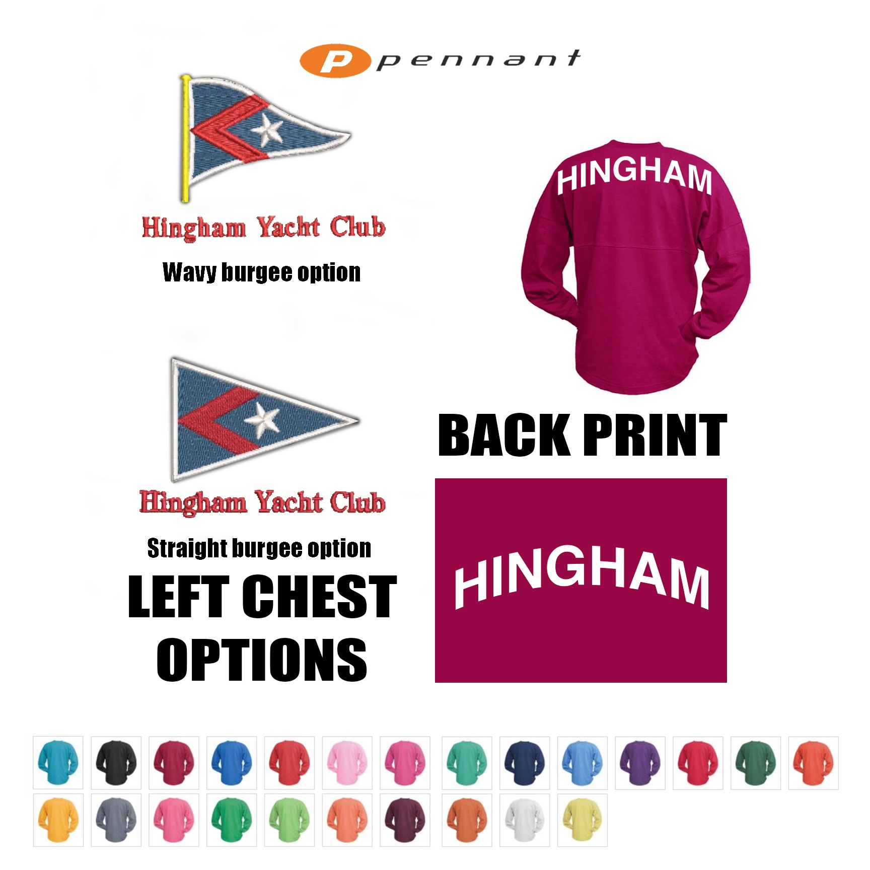 Hingham Yacht Club Pennant Sportswear Billboard Crew 7170
