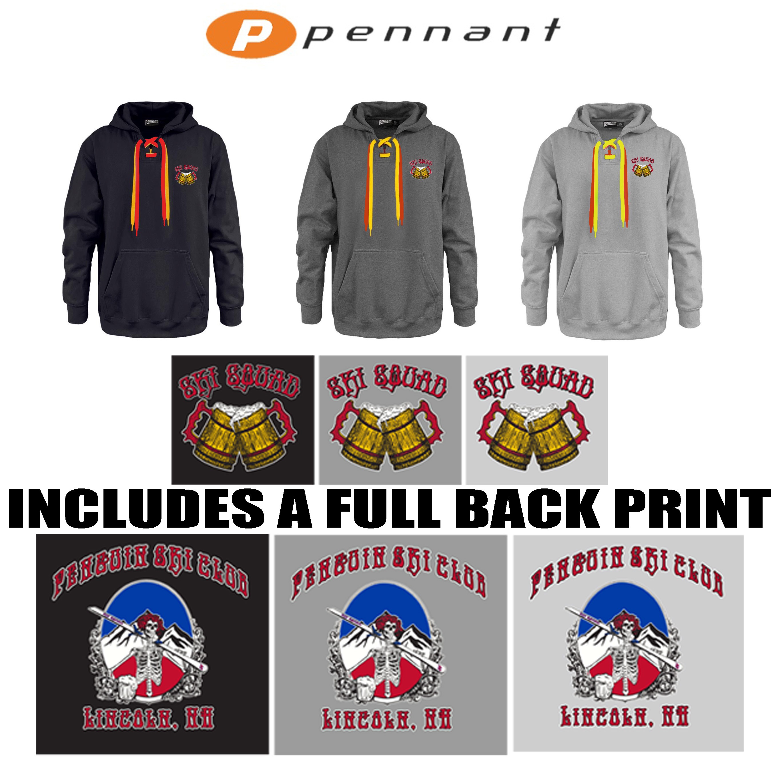 Penguin Ski Club Pennant FaceOff Hoodie