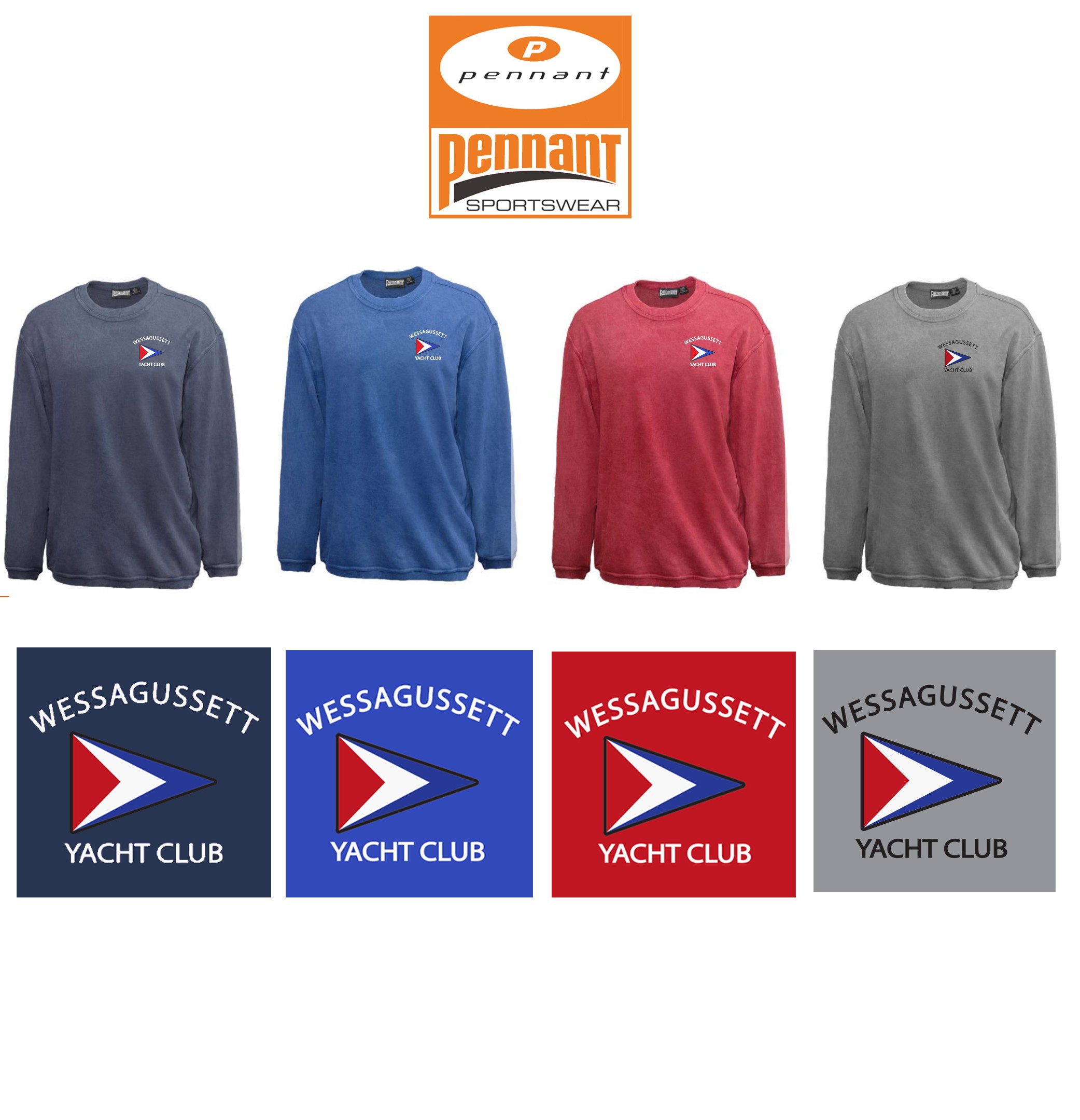 Wessagussett Yacht Club Pennant Brand Sandwash Crew