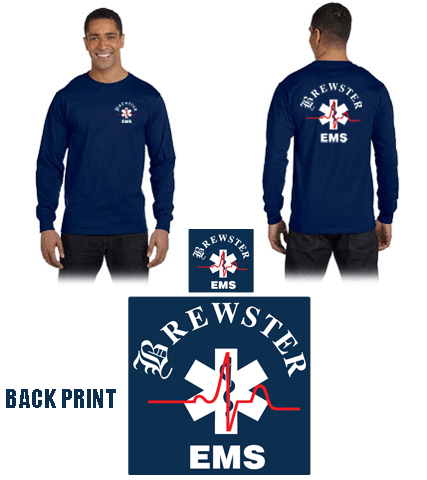 Brewster Ambulance NES Gildan DryBlend™ 5.6 oz., 50/50 Long-Sleeve T