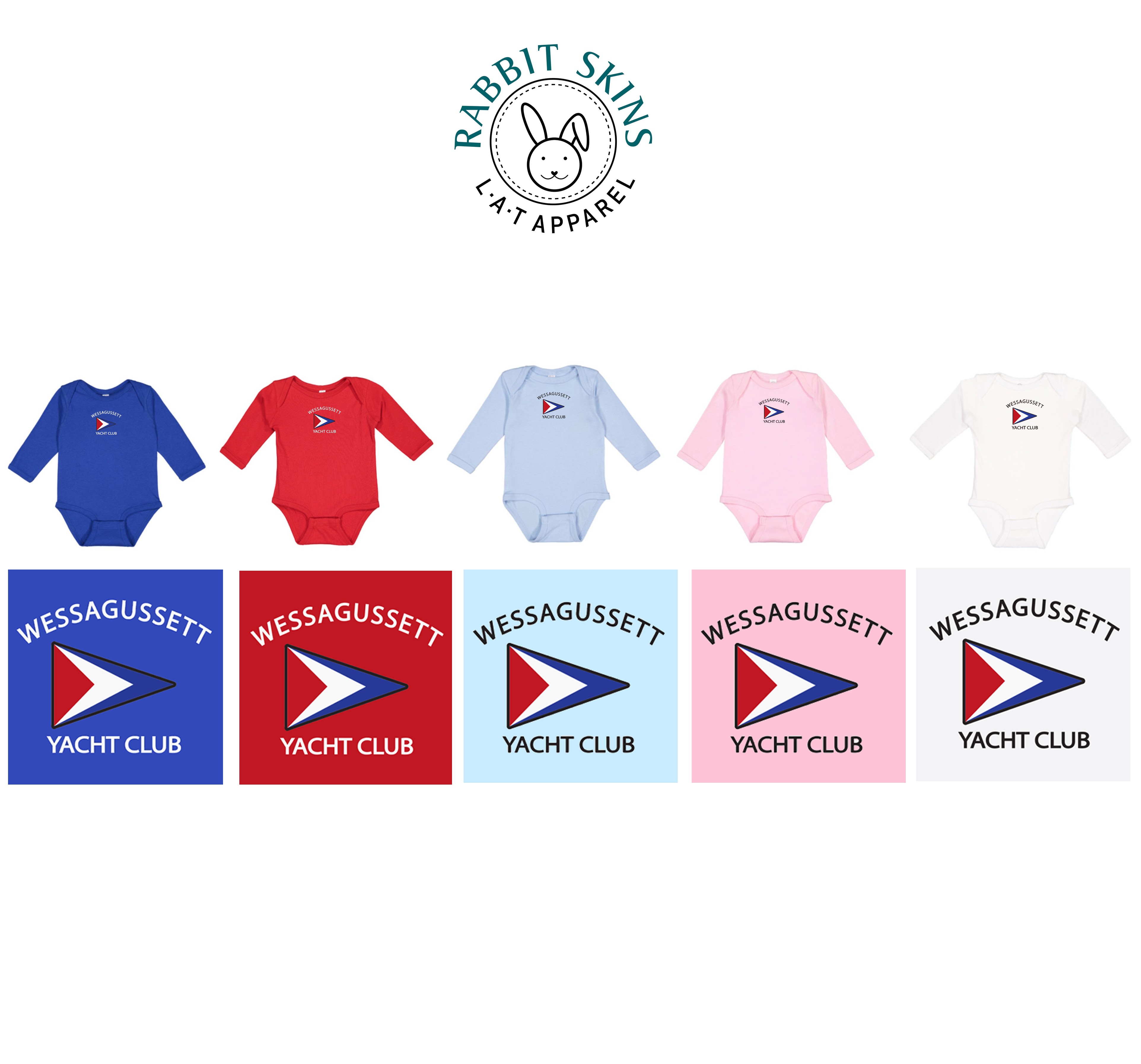 Wessagussett Yacht Club Rabbit Skins Infant Long-Sleeve Baby Rib Bodysuit