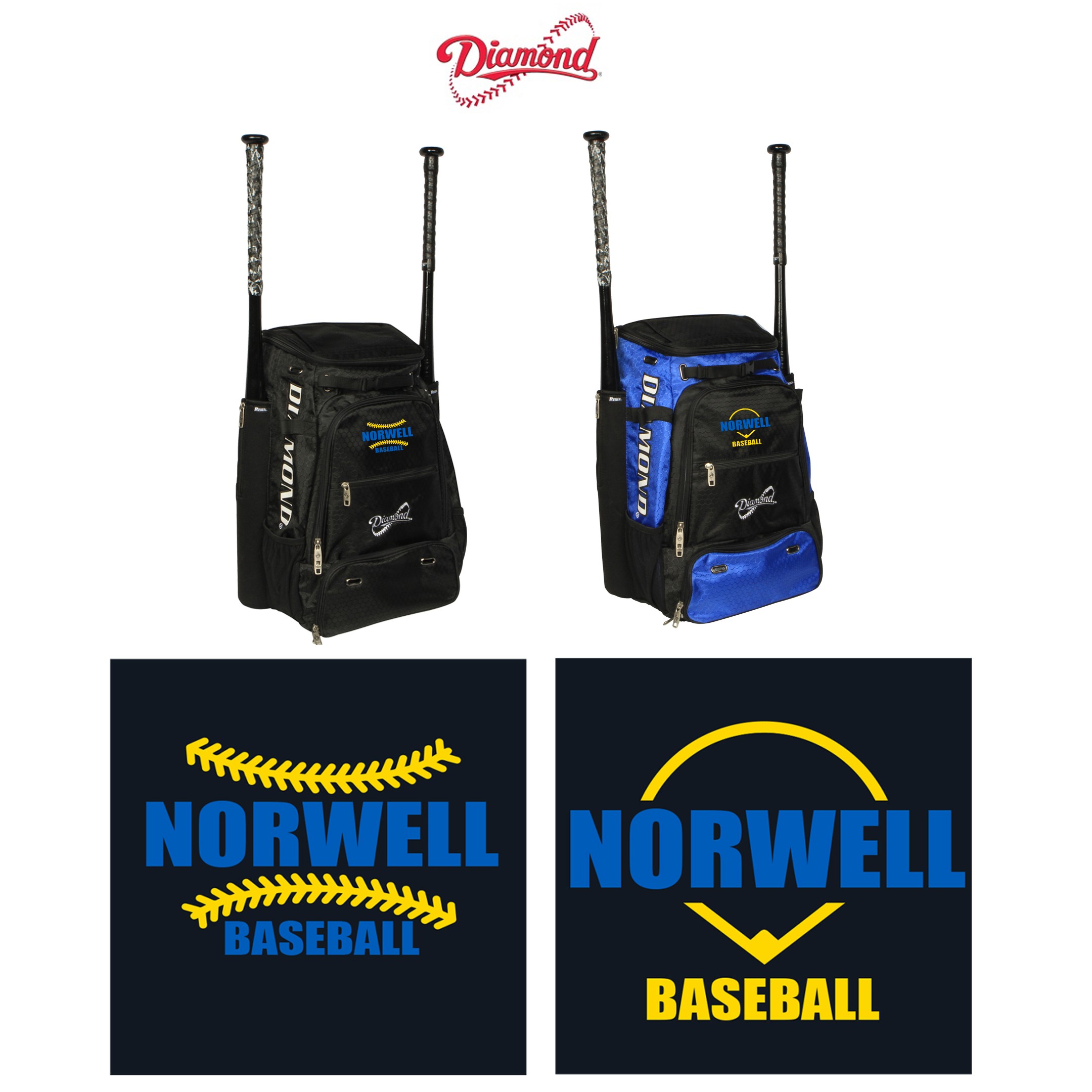 Norwell Baseball Diamond Sports Reign Backpack