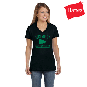 DDYC Hanes Brand Ladies 5.4oz 100% Ringspun cotton Nano-T “V” Neck T-Shirt (S04V), LADIES FIT
