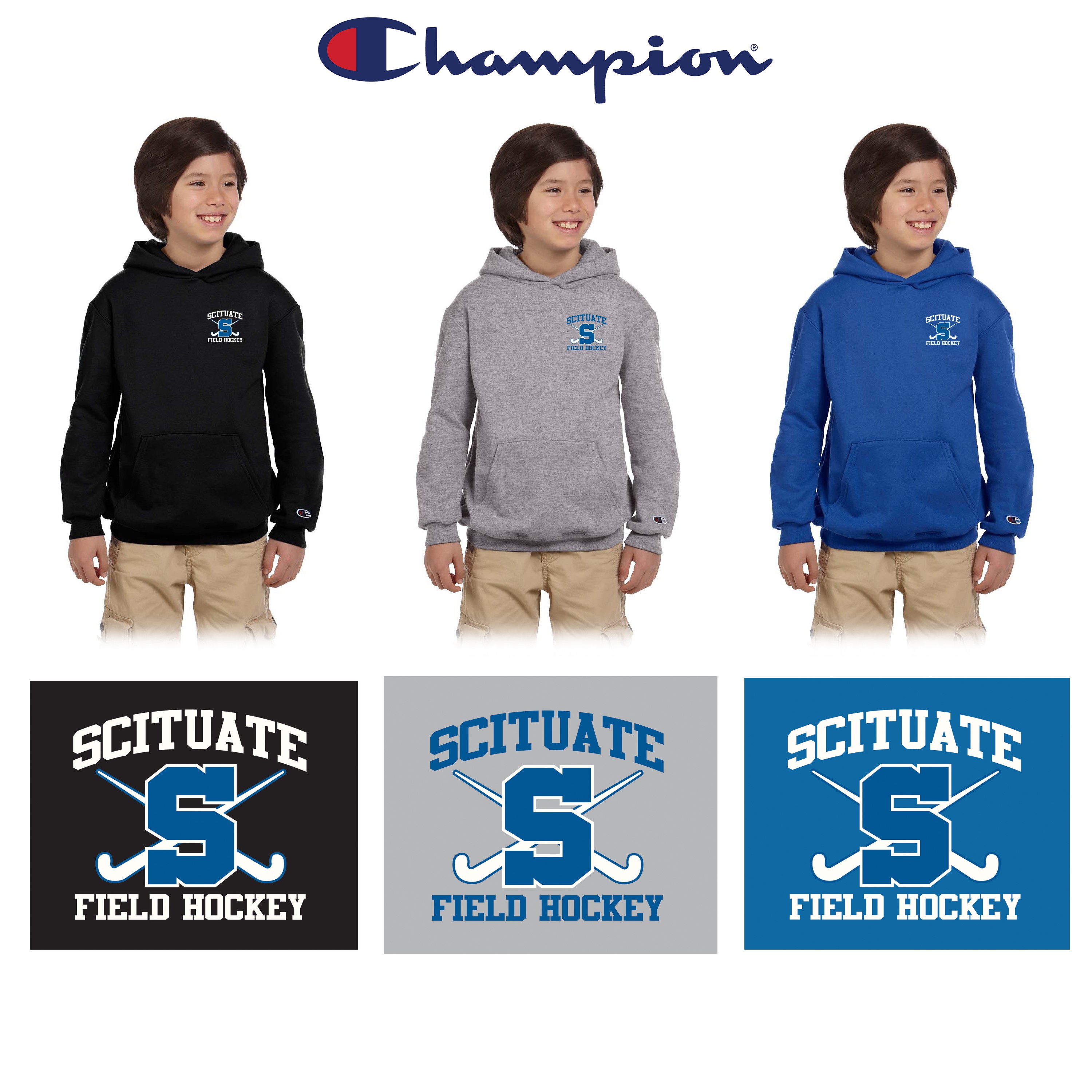Scituate Field Hockey Champion Youth 9 oz. Double Dry Eco® Pullover Hood